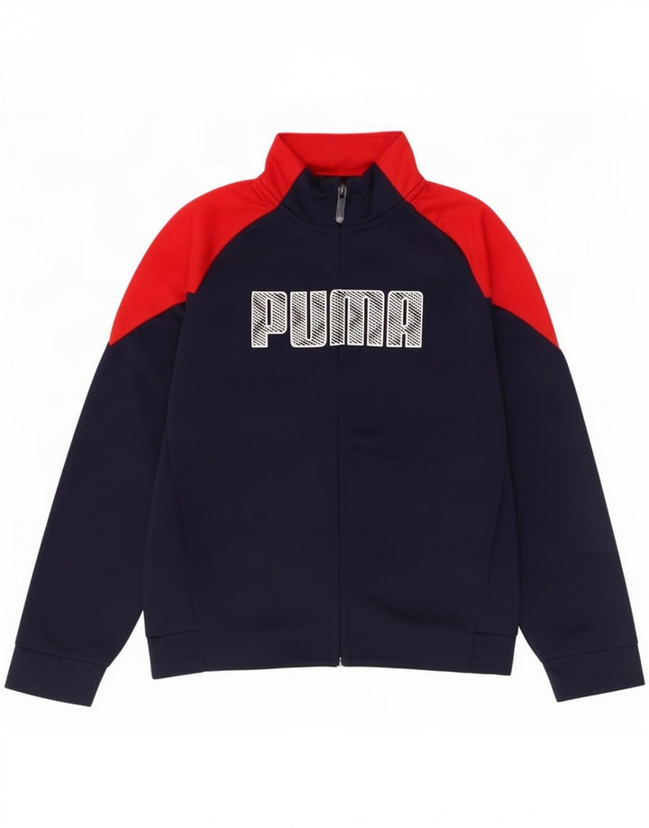 Puma Chaqueta de chándal con gráfico gráfico para niños 9-10 años Azul Marino Colorblock