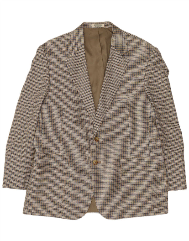 Orvis Chaqueta tipo blazer de 2 botones para hombre UK 44 2XL Beige Houndstooth