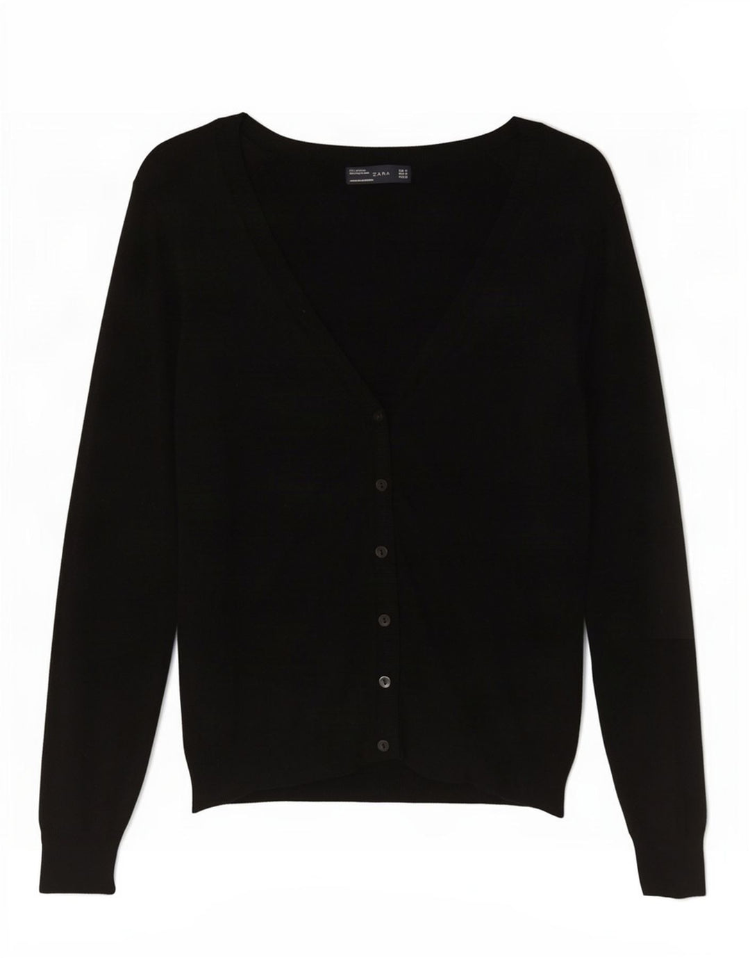 Zara - Cárdigan para mujer, talla 42, viscosa negra mediana
