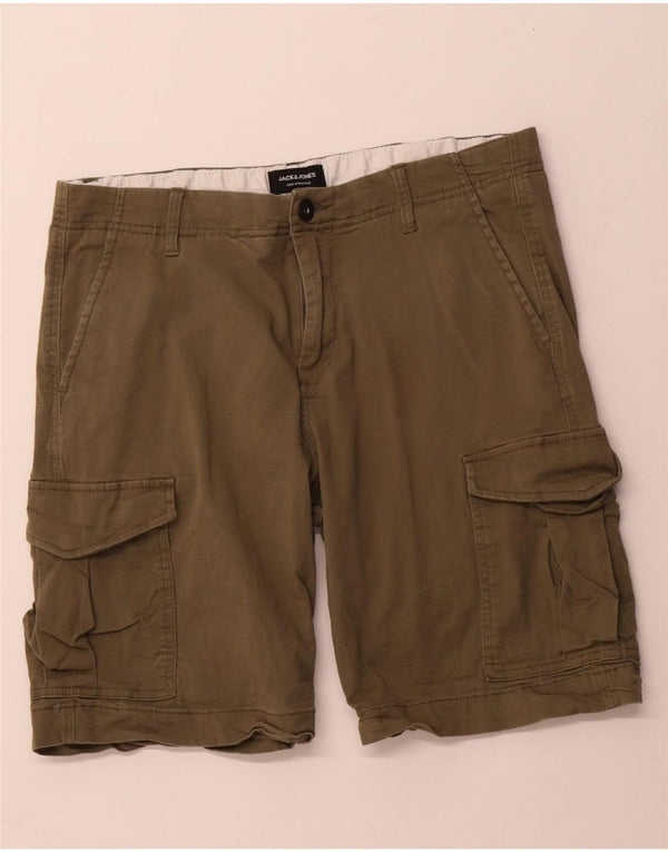 JACK & JONES Shorts cargo para hombre W32 Medium Khaki Cotton