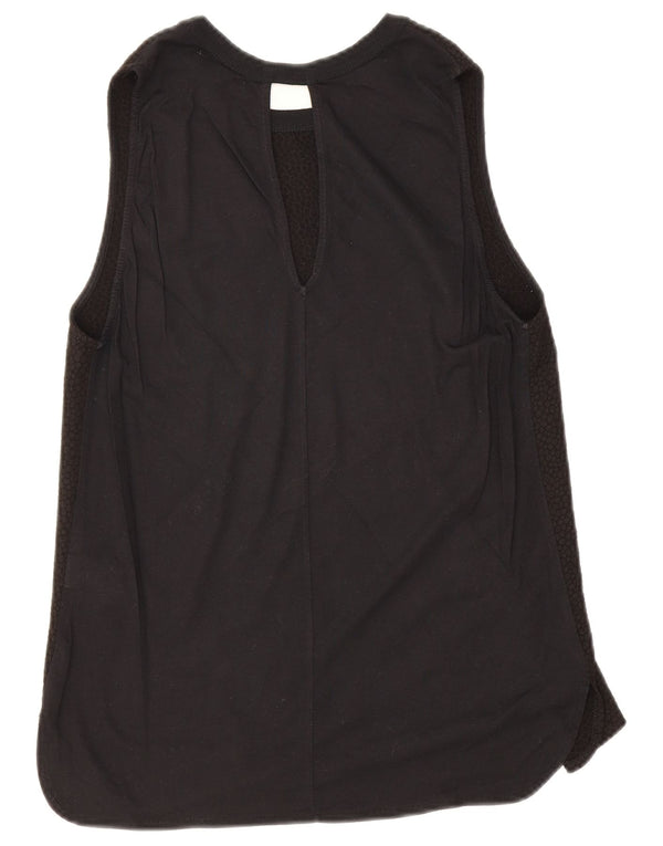 Zara Mujer Trafaluc Blusa Sin Mangas Top UK 42 Medio Negro Geométrico