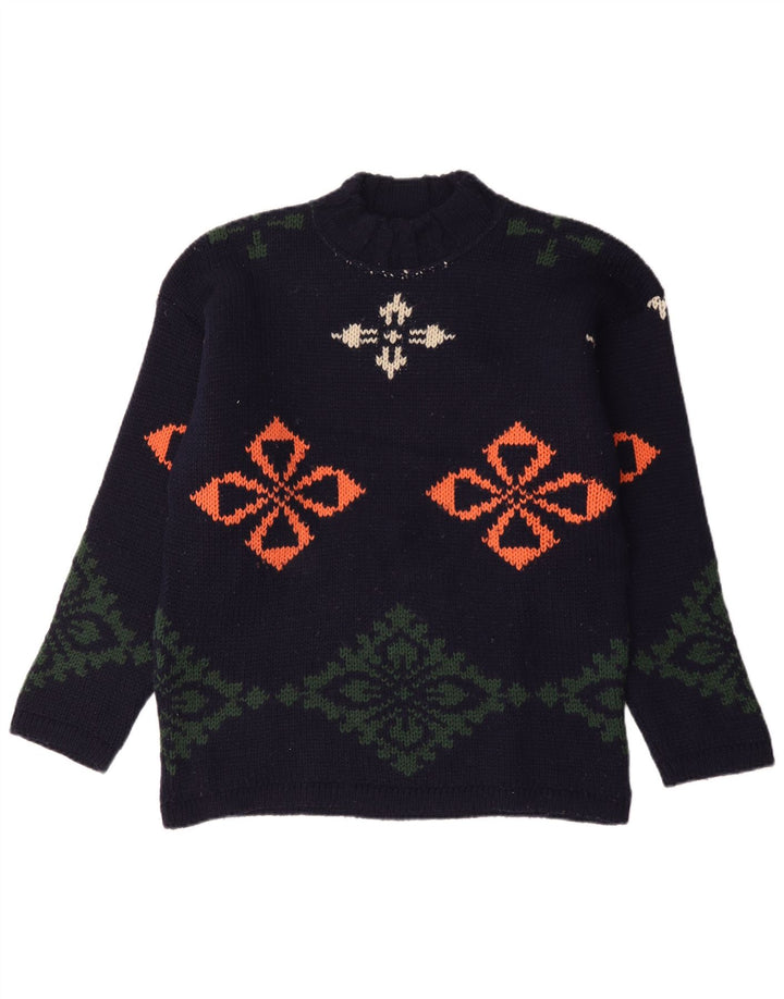 Foxhound - Jersey con cuello de tortuga para hombre, talla grande, color azul marino, floral