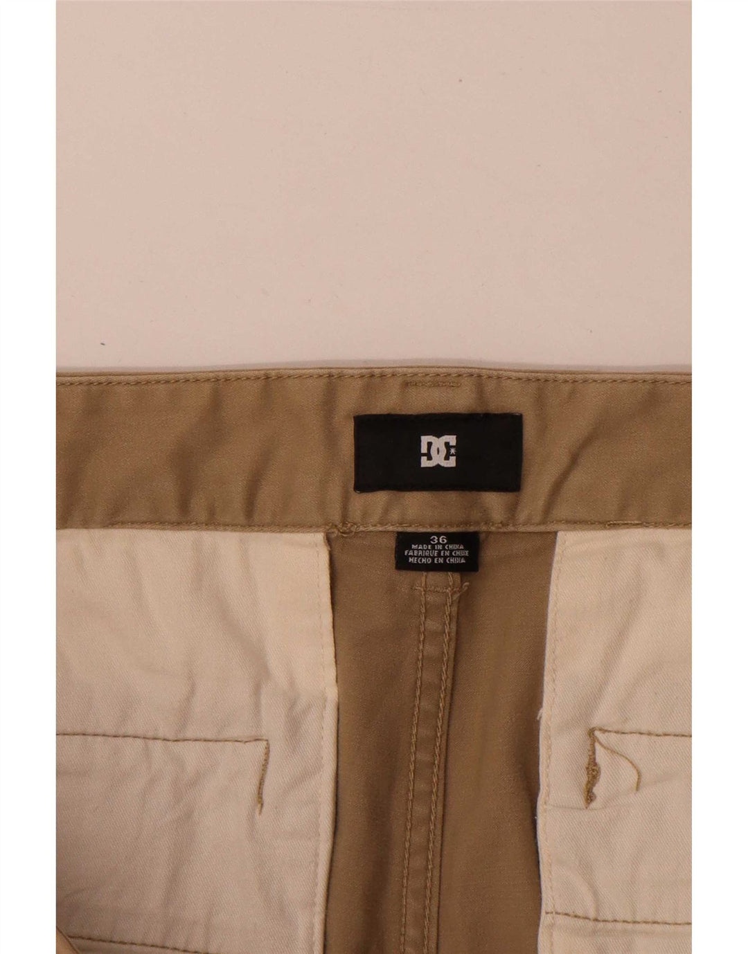 DC Mens Chino Shorts W36 Grande Algodón Beige