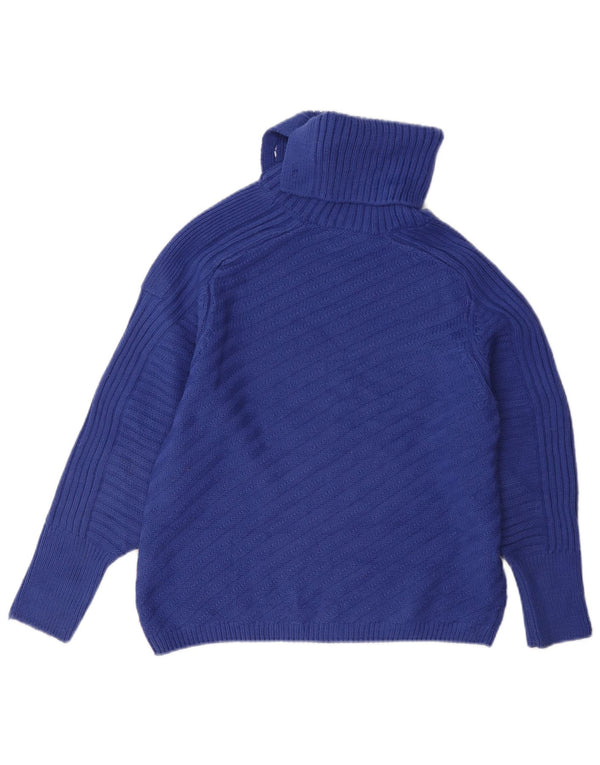 Marks & Spencer Jersey con cuello vuelto para mujer UK 10 Small Acrílico azul