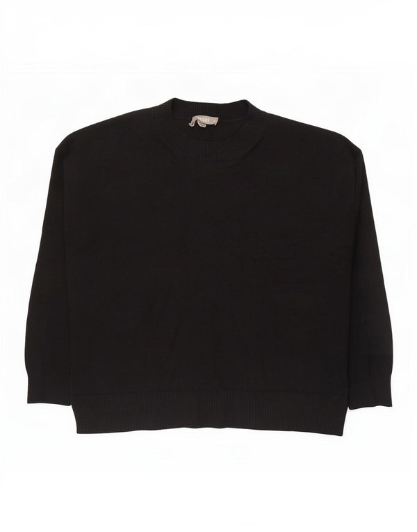 Oasis - Jersey de cuello redondo para mujer, talla 40, talla mediana, viscosa negra