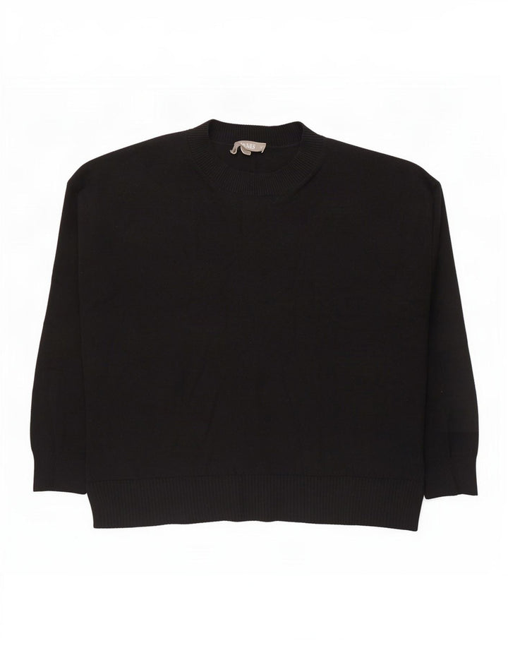 Oasis - Jersey de cuello redondo para mujer, talla 40, talla mediana, viscosa negra