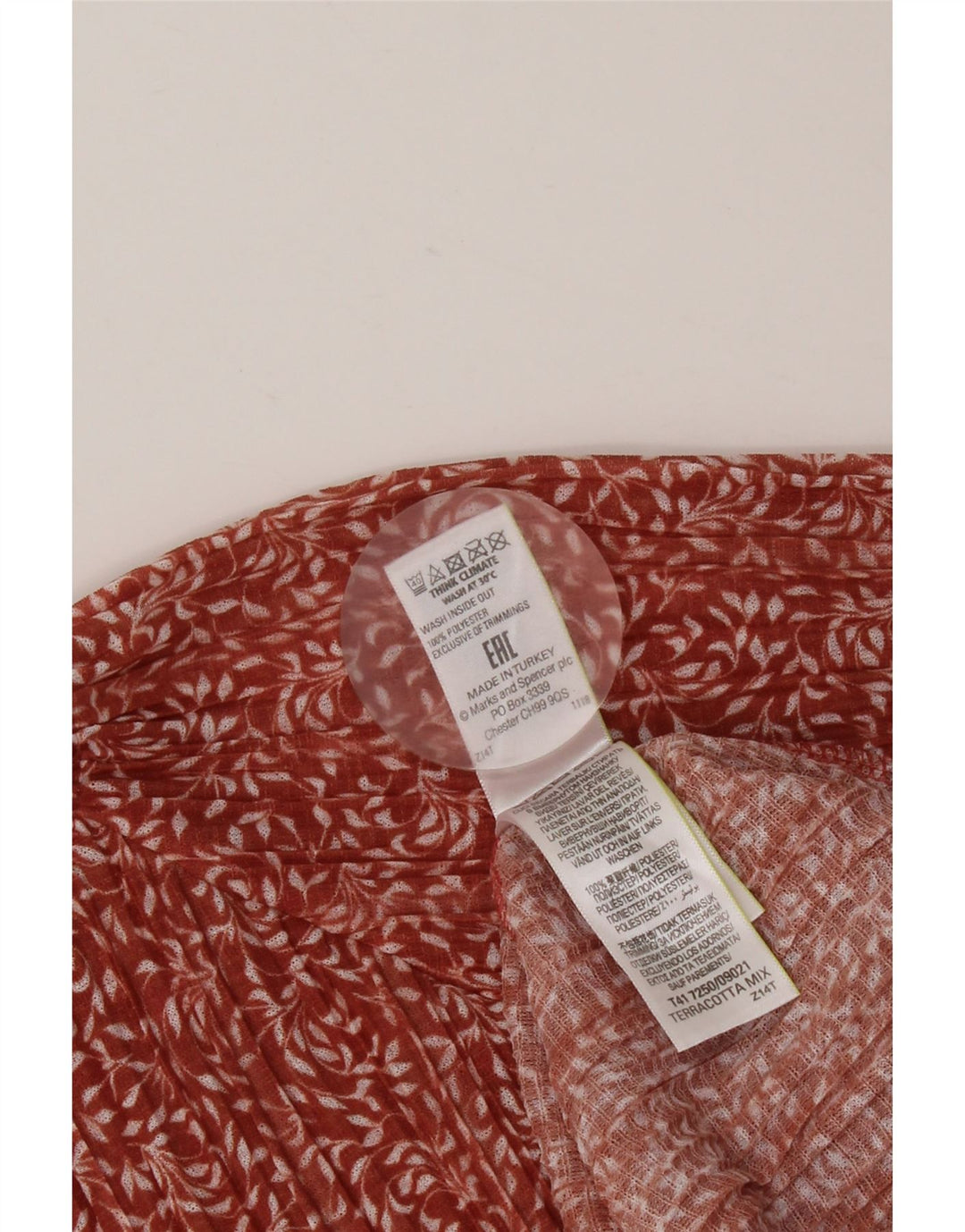 MARKS & SPENCER Blusa de manga larga para mujer UK 40 Medio Rojo Floral