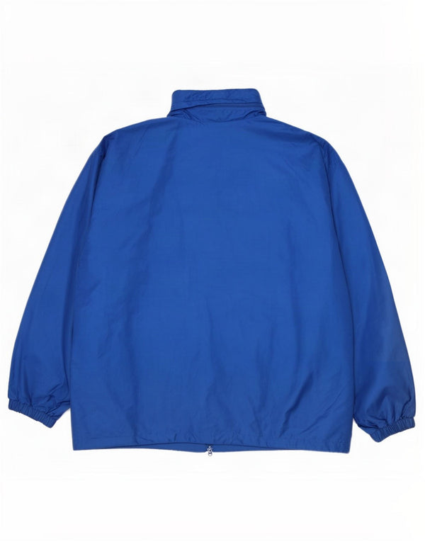 Asics Chaqueta impermeable con capucha para hombre Reino Unido 40 Poliéster azul grande