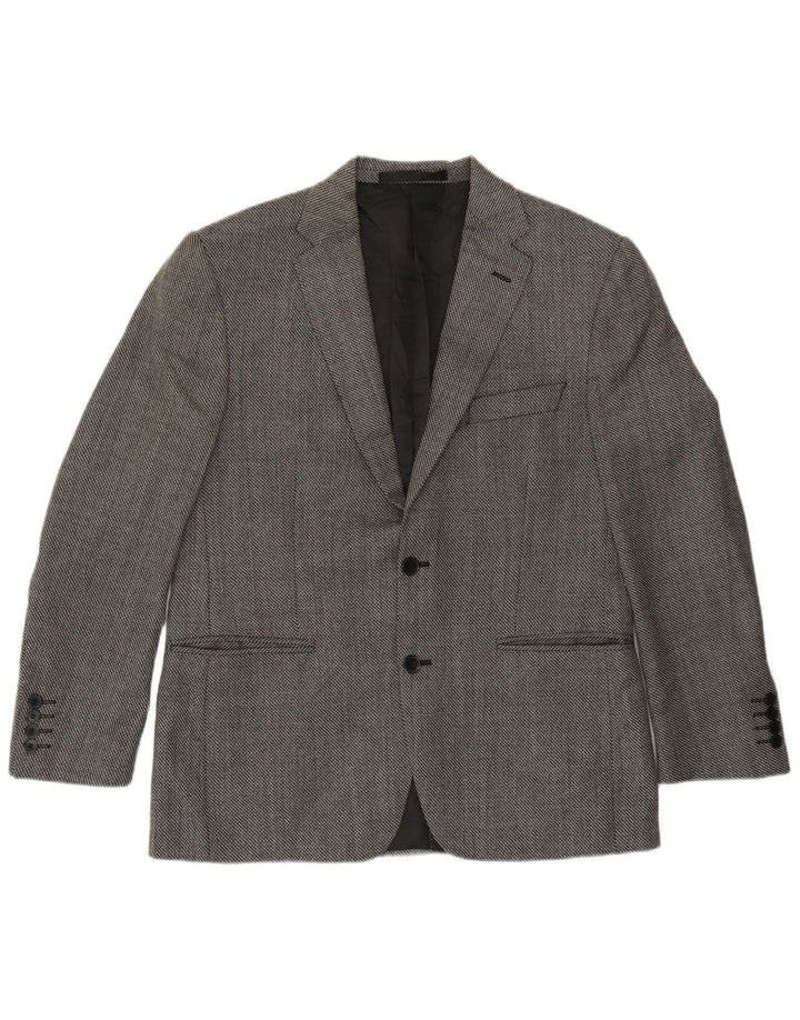 Marks & Spencer Chaqueta tipo blazer de 2 botones para hombre, corte entallado, talla 40, color negro