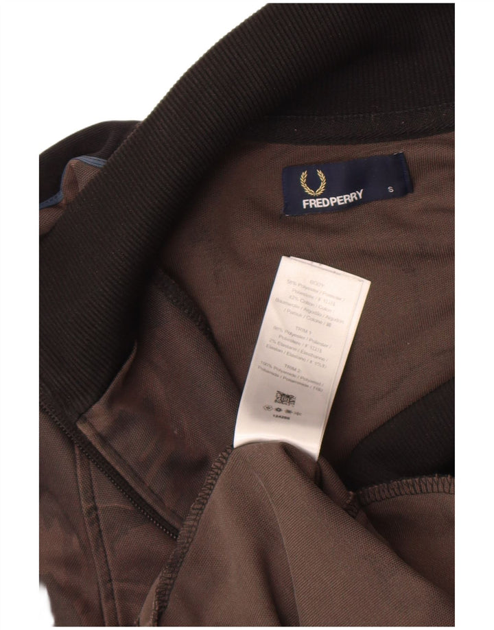 Fred Perry Chándal Para Hombre Chaqueta Superior Pequeña Marrón Camuflaje Poliéster