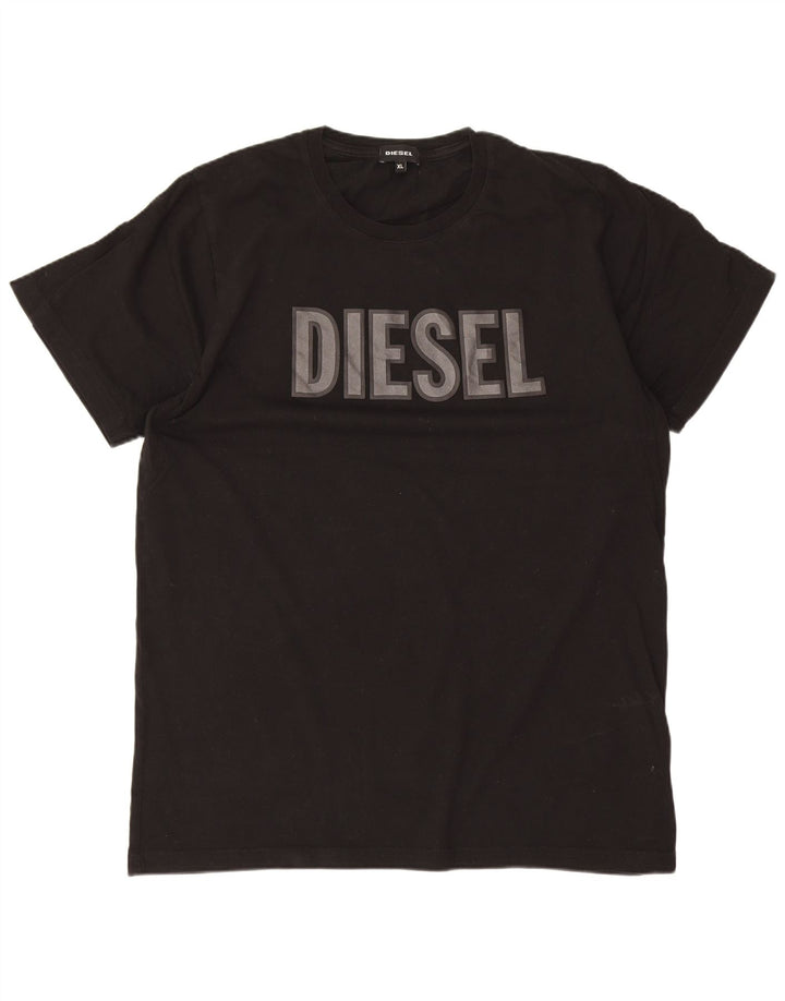 Diesel Hombre Camiseta Gráfica Top XL Negro