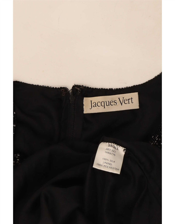 Jacques Vert Blusa de Noche con Lentejuelas para Mujer Top UK 10 Small Seda Negra
