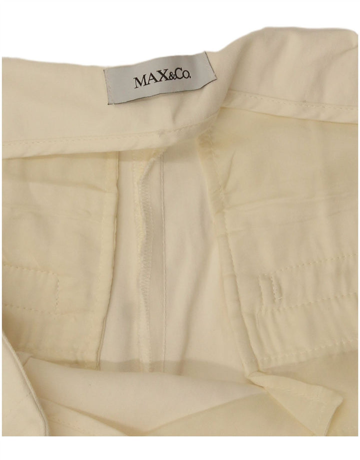 Max & Co. Pantalones Cortos Cónicos Para Mujer W28 L25 Blanco Roto