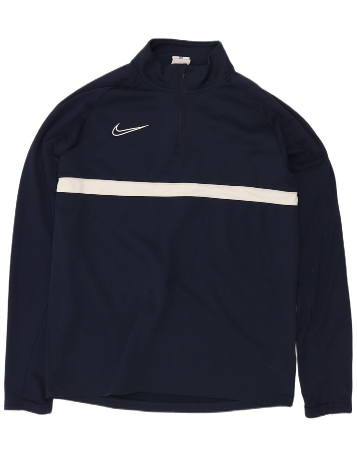 Camiseta de chándal Nike Dri Fit para hombre con bloques de color azul marino mediano