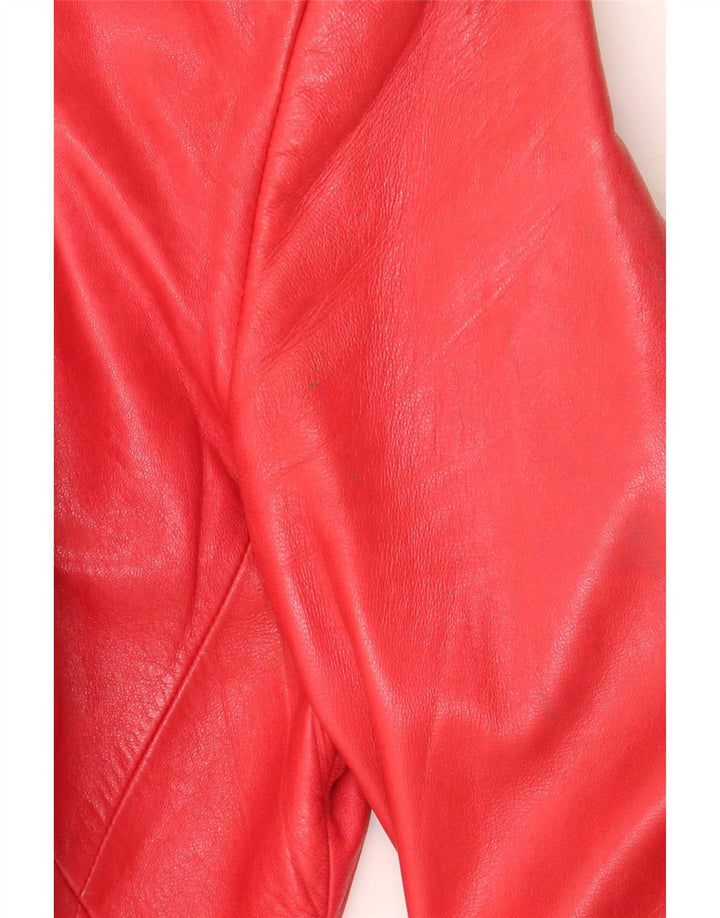 Marc Cain Chaqueta Blazer de Cuero con 4 Botones para Mujer US Small Red