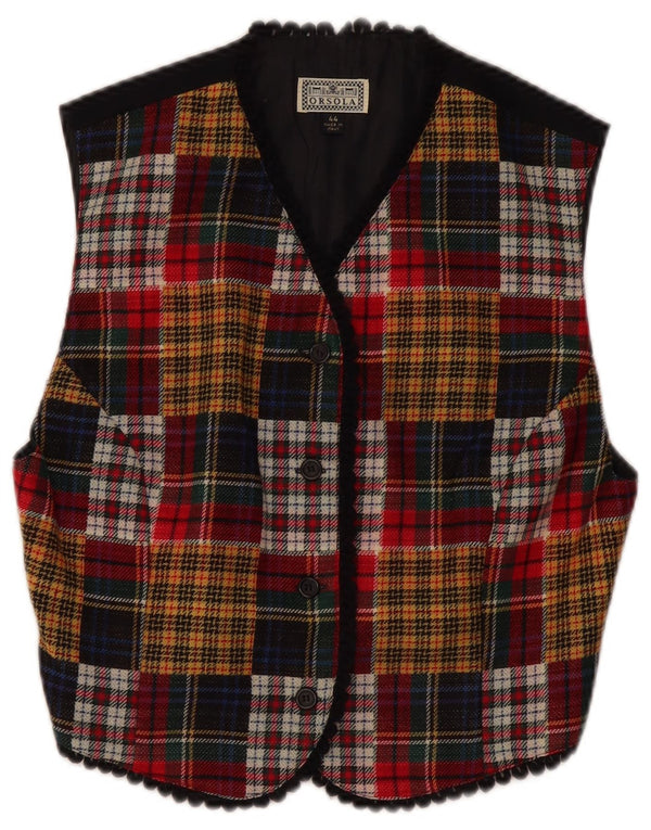 Chaleco vintage para mujer IT 44 Patchwork multicolor mediano