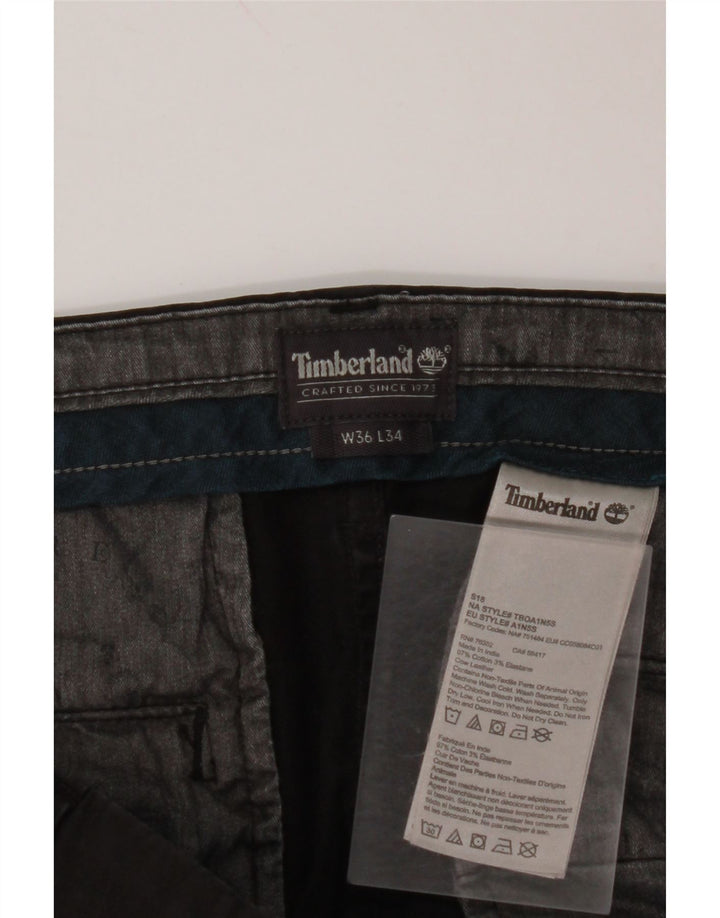 TIMBERLAND Pantalón chino recto para mujer W36 L34 Algodón negro
