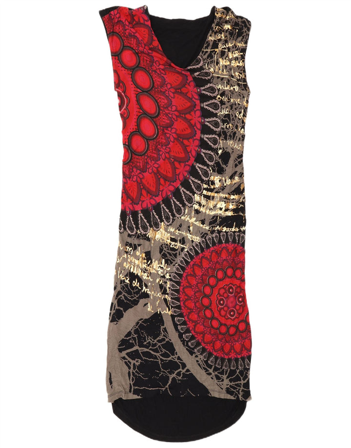 Vestido largo con estampado abstracto para mujer, talla 44, talla grande, multicolor