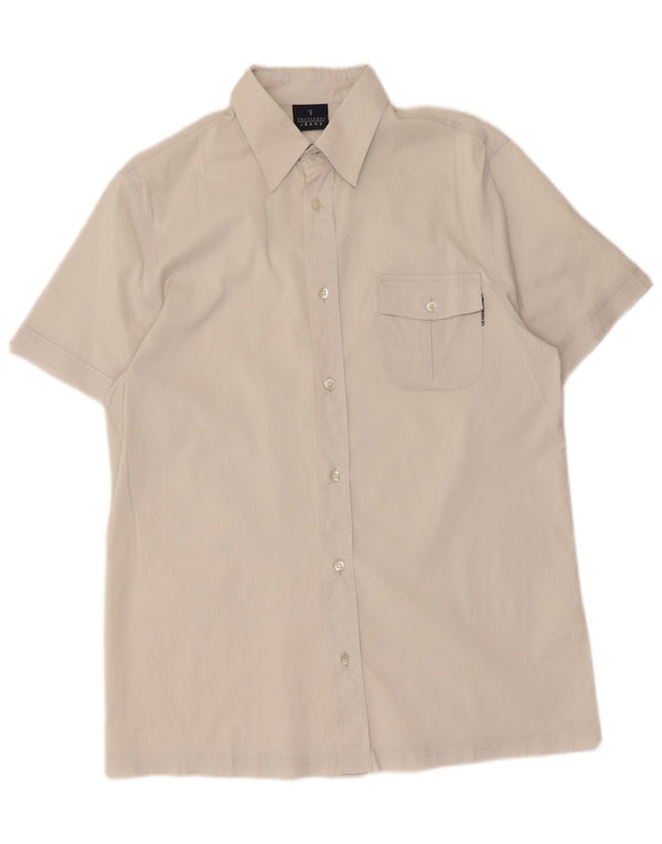 Camisa Hombre Trussardi Jeans Manga Corta Algodón Blanco Mediano
