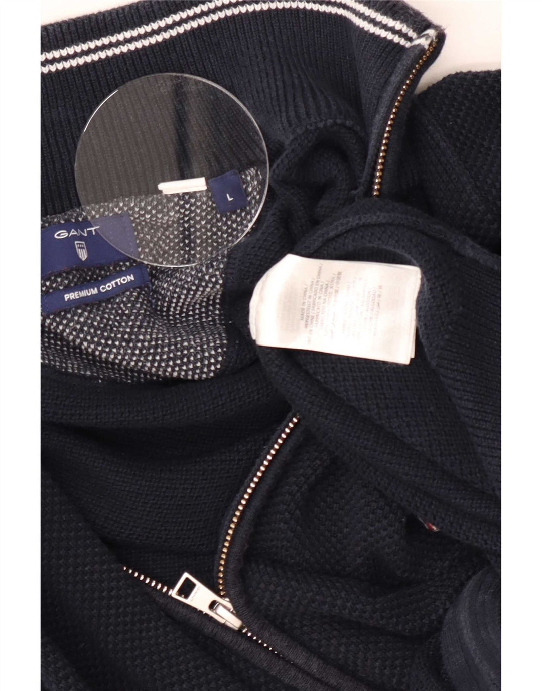 Gant - Cárdigan para hombre, talla grande, algodón azul marino