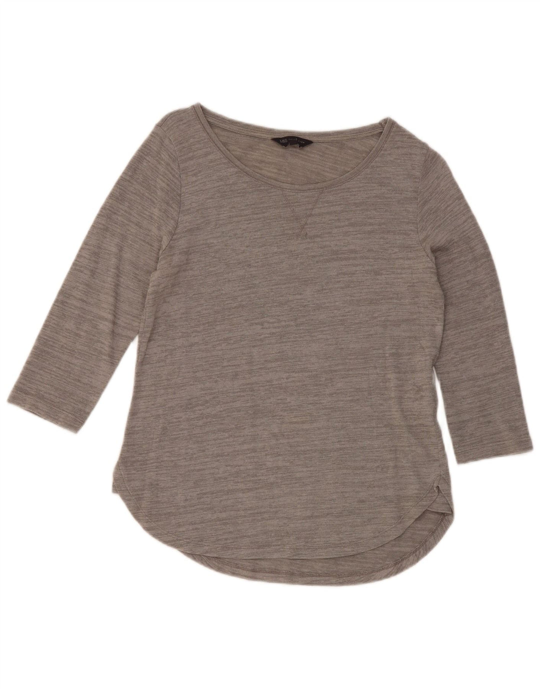 Marks & Spencer Top para mujer manga 3/4 UK 10 Viscosa moteada gris pequeña