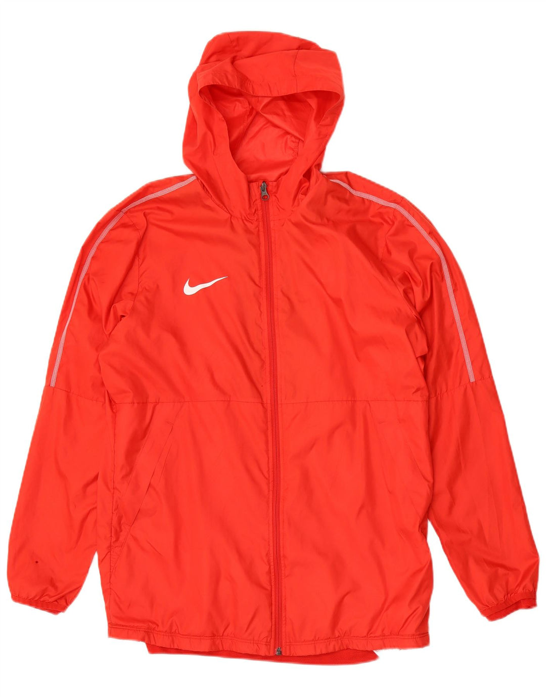 Nike - Chaqueta impermeable con capucha para hombre, talla 40, poliéster rojo grande