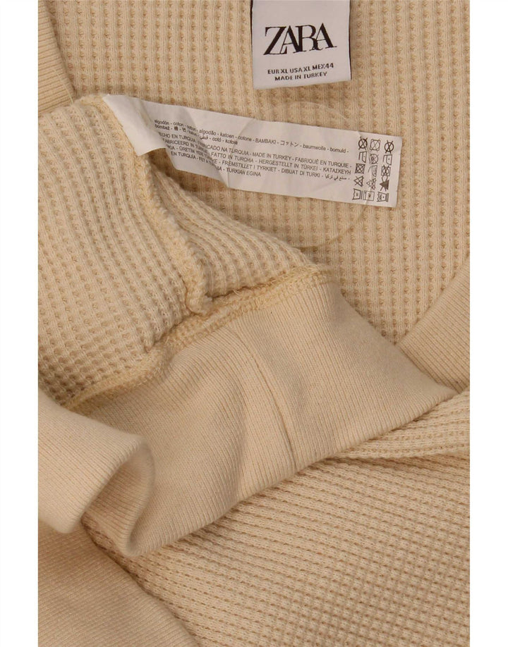 Zara Hombre Chaleco Tank Top XL Beige Algodón