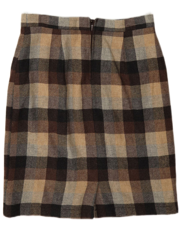 Falda lápiz para mujer Bardehle UK 12 Medium W30 Lana a cuadros marrón
