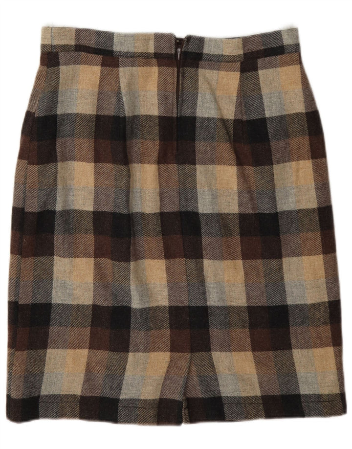 Falda lápiz para mujer Bardehle UK 12 Medium W30 Lana a cuadros marrón