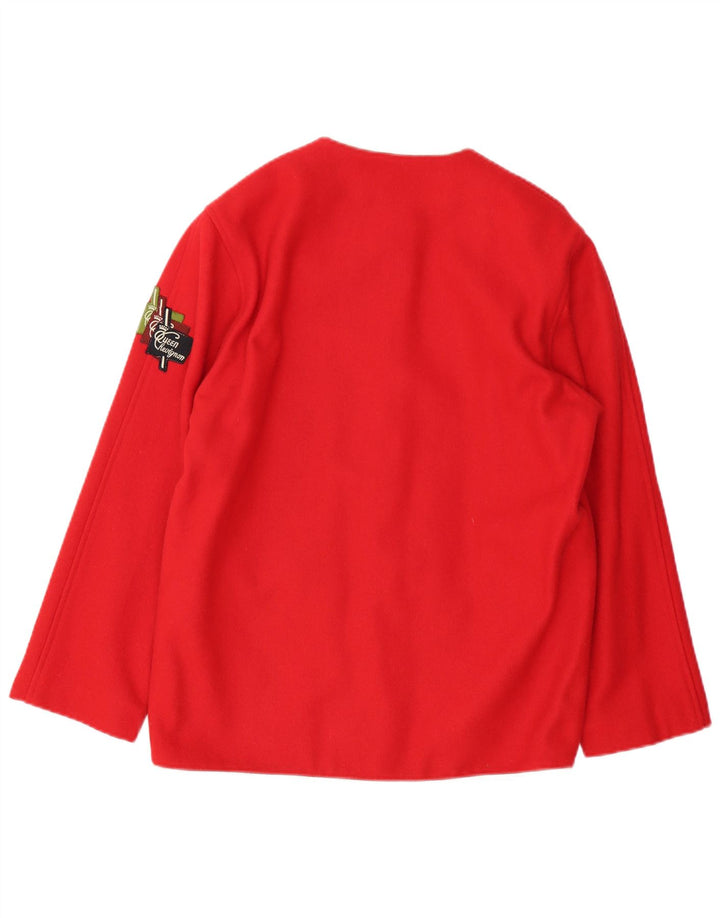 Vintage mujer 5 botones Blazer chaqueta Reino Unido 14 rojo medio