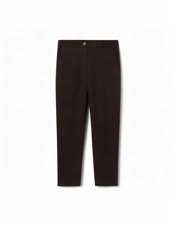 Max & Co. Pantalones informales ajustados para mujer UK 8 Small W30 L26 Lana negra