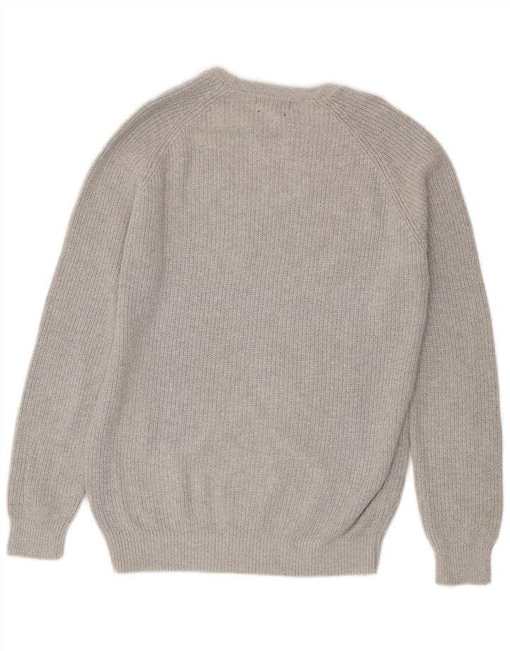 ZARA Hombre Jersey De Cuello Redondo Jersey Grande Gris Algodón