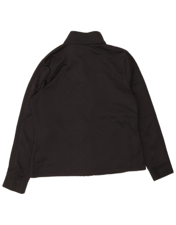 Fila Mujer Chándal Top Chaqueta UK 12 Mediano Negro Poliéster