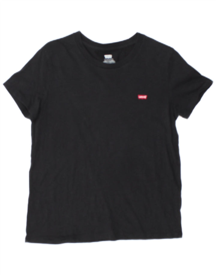 Levi's Camiseta extragrande para mujer UK 10 Small Black Cotton