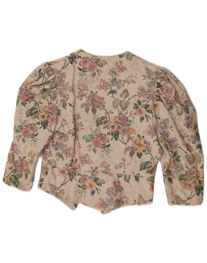 Eger Chaqueta tipo blazer con 1 botón y manga 3/4 para mujer IT 42 Medium Beige Floral