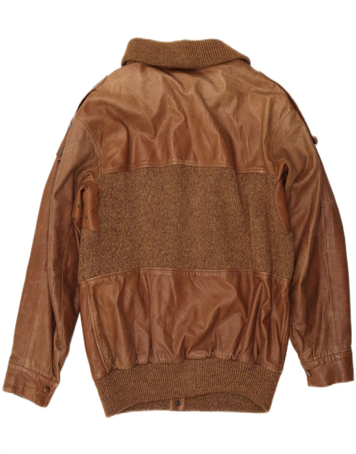 MCGREGOR Chaqueta de cuero para hombre IT 50 Marrón grande