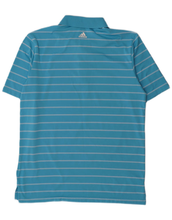 Polo Adidas Hombre Poliéster Rayas Azul Medio
