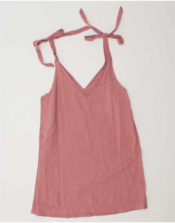Topshop Vestido lencero para mujer UK 8 Small Viscosa rosa