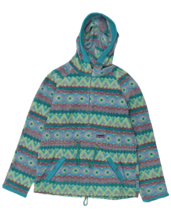Polartec Jersey de forro polar con capucha para mujer UK 14 Medium Turquesa Geométrico