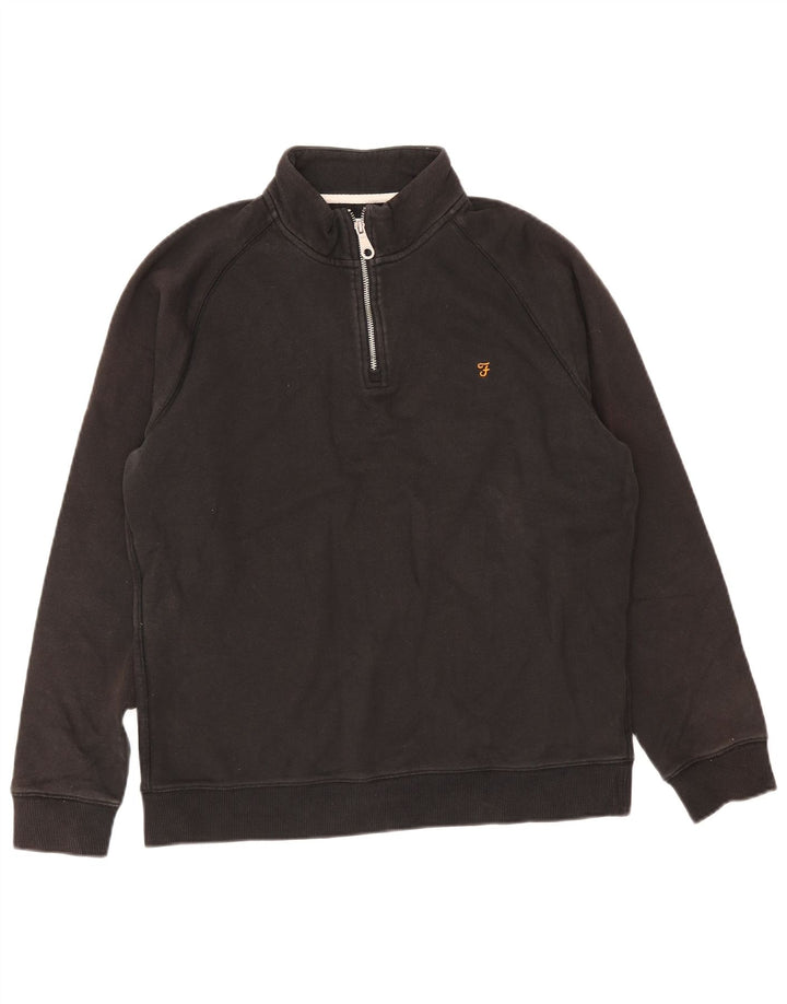 Farah Hombre Sudadera Con Cremallera Y Cuello Jumper XL Algodón Negro