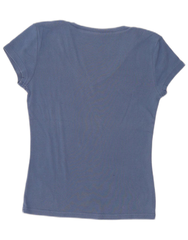 Tommy Hilfiger Camiseta para mujer Top UK 10 Small Blue Cotton