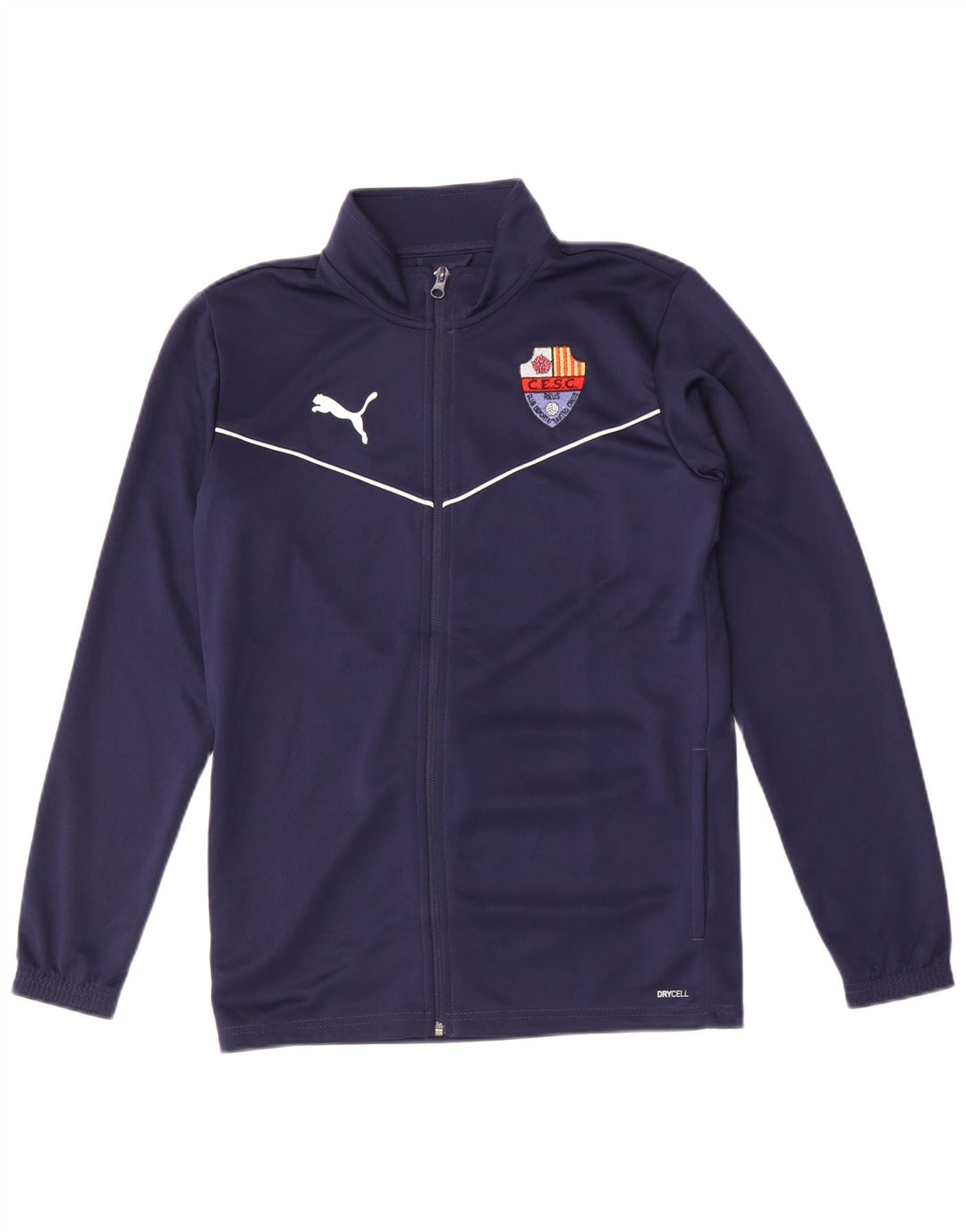 Puma Mens Graphic Chándal Top Chaqueta Pequeña Azul Marino Poliéster
