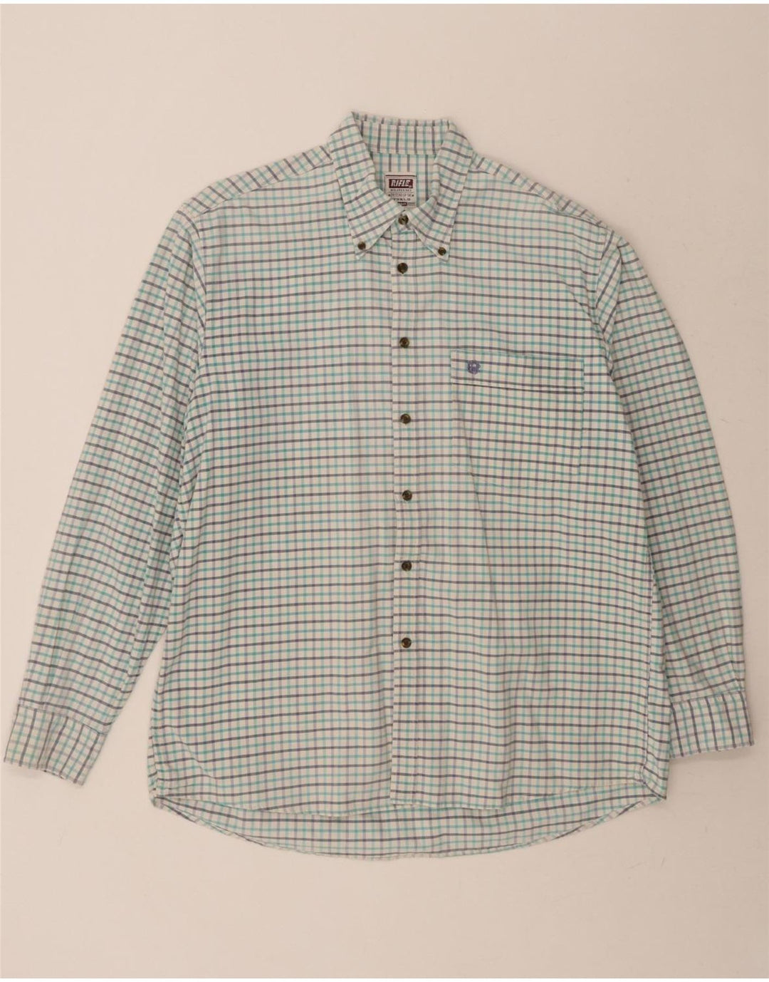 RIFLE Mens Shirt Large Multicoloured Check Cotton Vintage Rifle and Second-Hand Rifle from Messina Hembry 