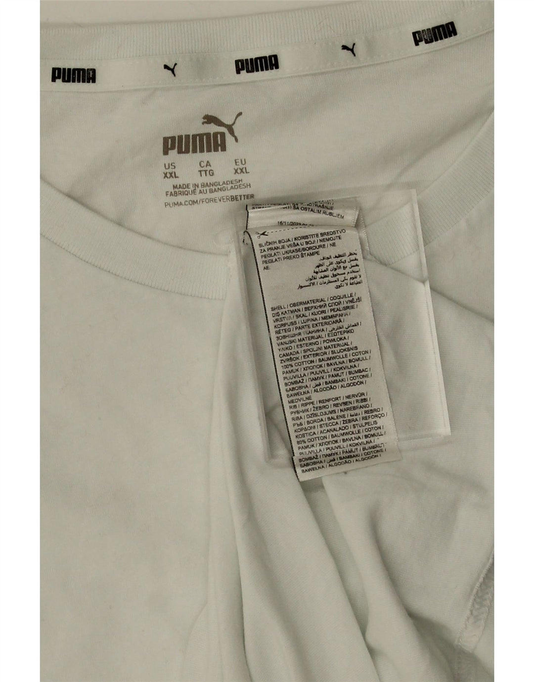 PUMA Mens T-Shirt Top 2XL White Cotton Vintage Puma and Second-Hand Puma from Messina Hembry 