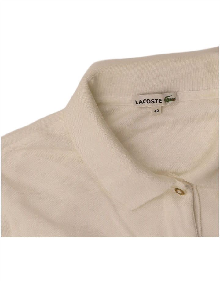Polo LACOSTE para mujer talla 42 grande blanco