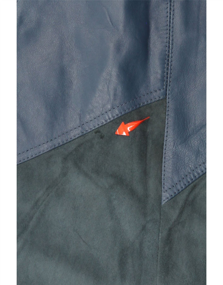 Falda de cuero para mujer VINTAGE W30 Azul medio