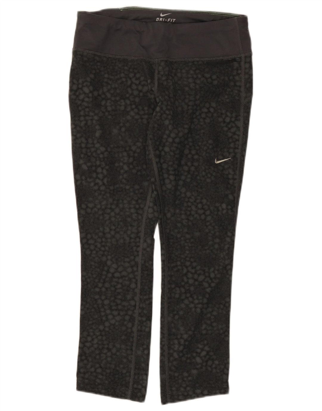 Nike Dri Fit Capri Leggings para mujer UK 8 Pequeño Negro Geométrico Poliéster