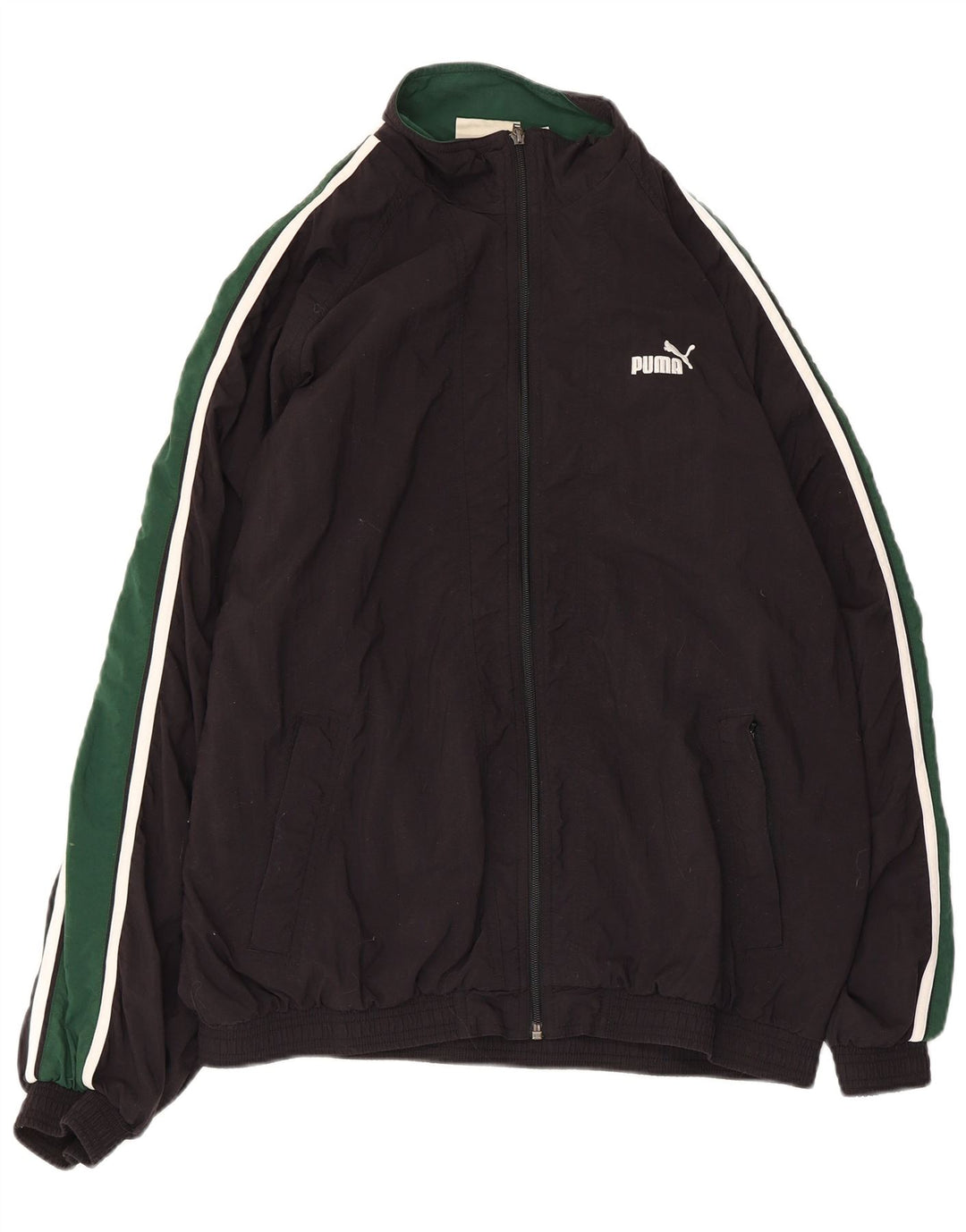 Puma Hombre Chándal Top Chaqueta Grande Negro Colorblock Poliéster