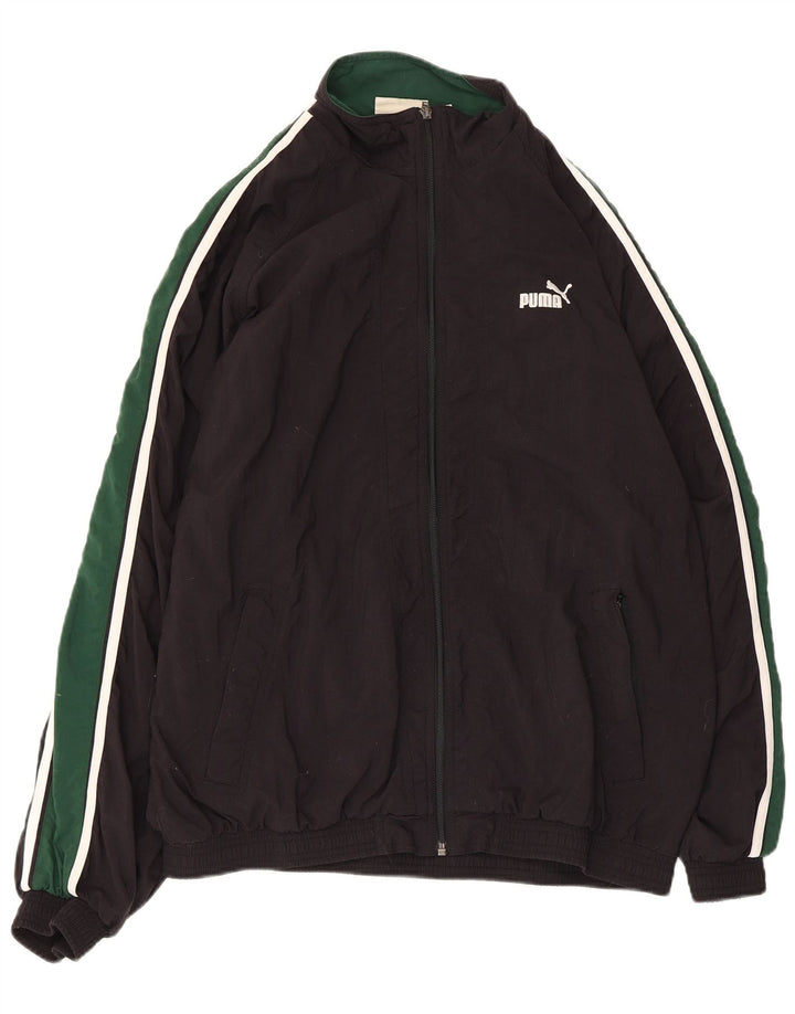 Puma Hombre Chándal Top Chaqueta Grande Negro Colorblock Poliéster