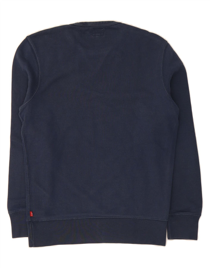 LEVI'S Mens San Francisco Graphic Sweatshirt Jumper Small Navy Blue Cotton Vintage Levi's and Second-Hand Levi's from Messina Hembry 